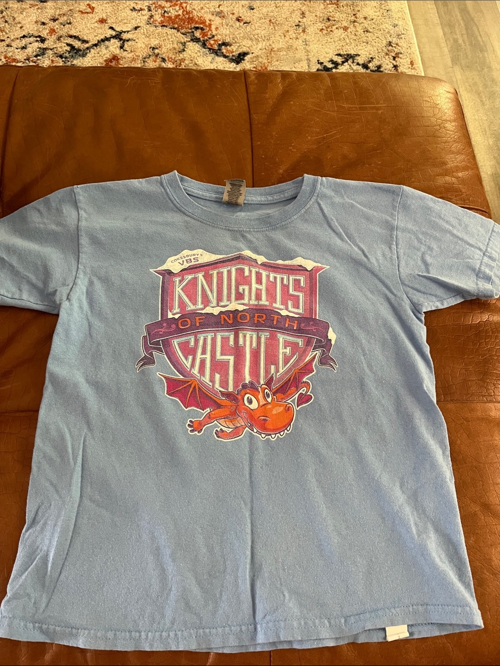 Gildan Light Blue Kids "Knights of North Castle" Graphic Tee